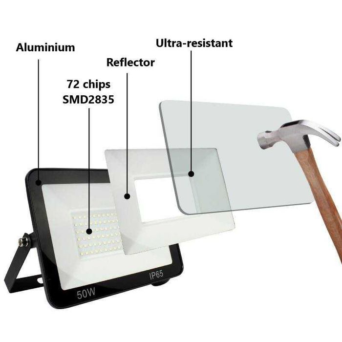 Projetor LED exterior 50W