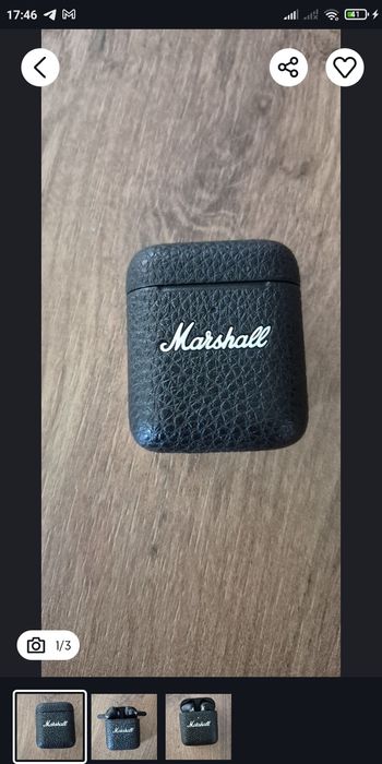 Продам наушники Marshall minor 3