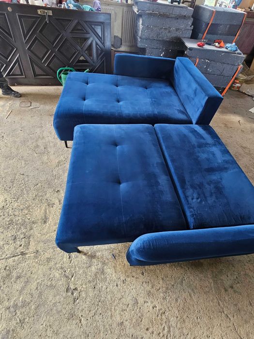 Sofa, narożnik granatowy