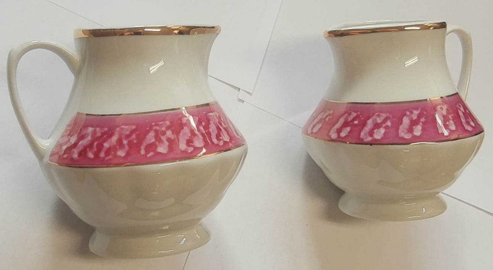 PRL Dzbanuszki Dzbanki 9,5 cm - PORCELANA CHODZIEŻ - 2 Sztuki komplet