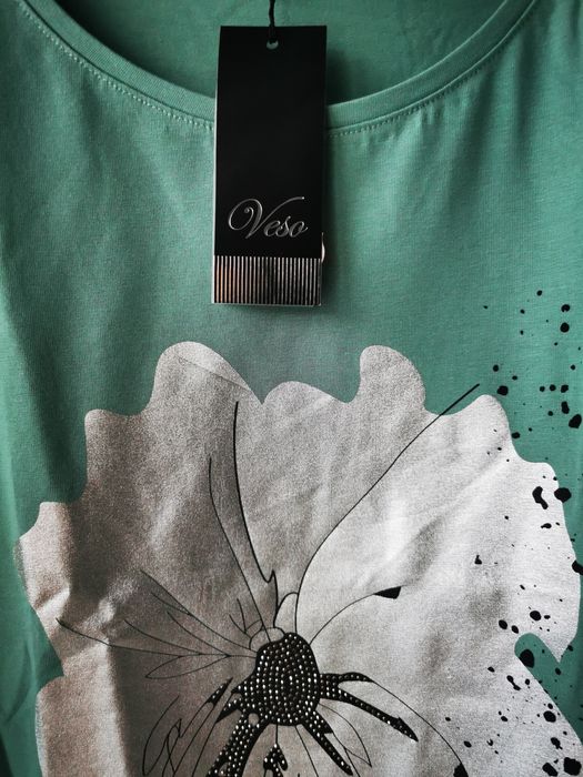 Bluzka damska ze srebrnym kwiatem!!!