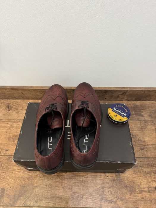 Eleganckie półbuty NORD burgundowe