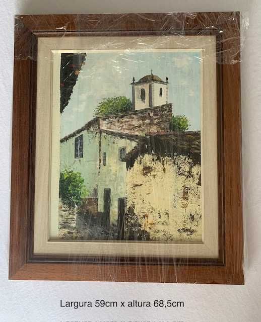 Quadro decorativo - Óleo - velho casario