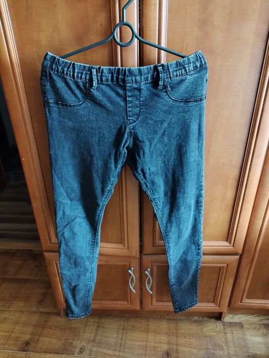 Spodnie czarne rurki jeansowe 42 xl
