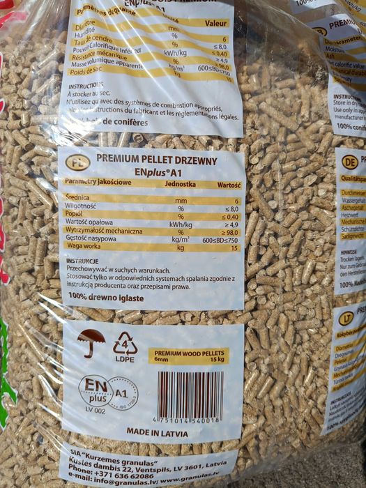 KG Premium Pellet 6mm  | Wysoka jakość | Certyfikat EN Plus A1, DIN plus
