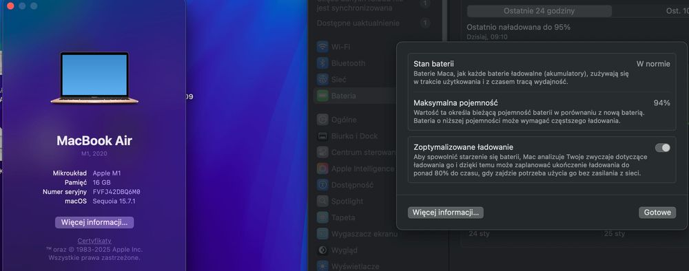 MacBook Air M1 16GB RAM / WYMIANA