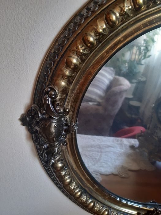 Okazja Piękne pałacowe lustro w mosiężnej ramie