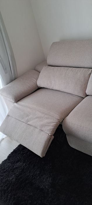Sofá 3 lugares com Relax e Chaise Longue