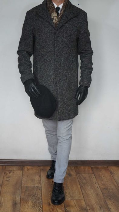 Płaszcz Zara Roz. L Kolor Czarny Pepitka Fit