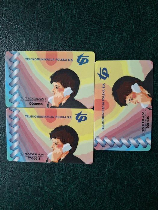 Polskie próbne karty telefoniczne numer. 70 P - 72 P.