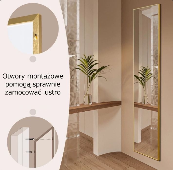 Lustro stojące z możliwością montażu