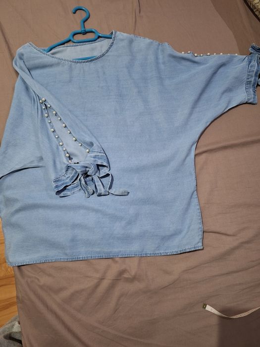 Bluzka kimonowa w kolorze jeans