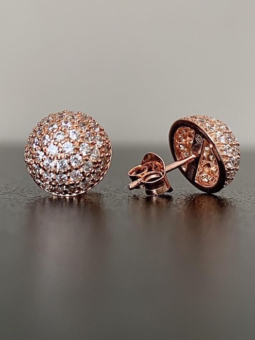 Знижка! Сережки, пусети Sif Jakobs, позолота, цирконій,Thomas Sabo, Swarovski