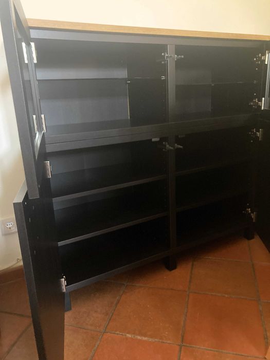 Móvel IKEA BESTÅ pret-cast Lappviken/Sindvik e vidro transparante