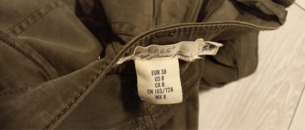 Damskie spodnie bojówki khaki