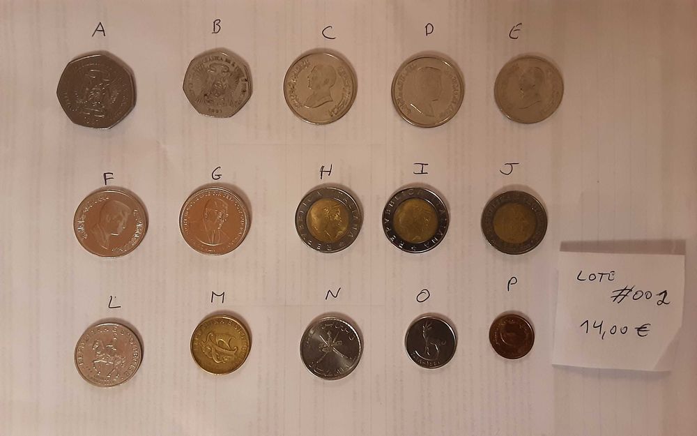 4 lotes de moedas – 15 moedas cada (Portugal e mundo)