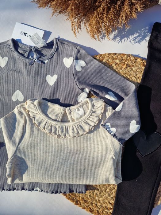 Базові кофтинки у рубчик для дівчинки h&m 86,92,98,104