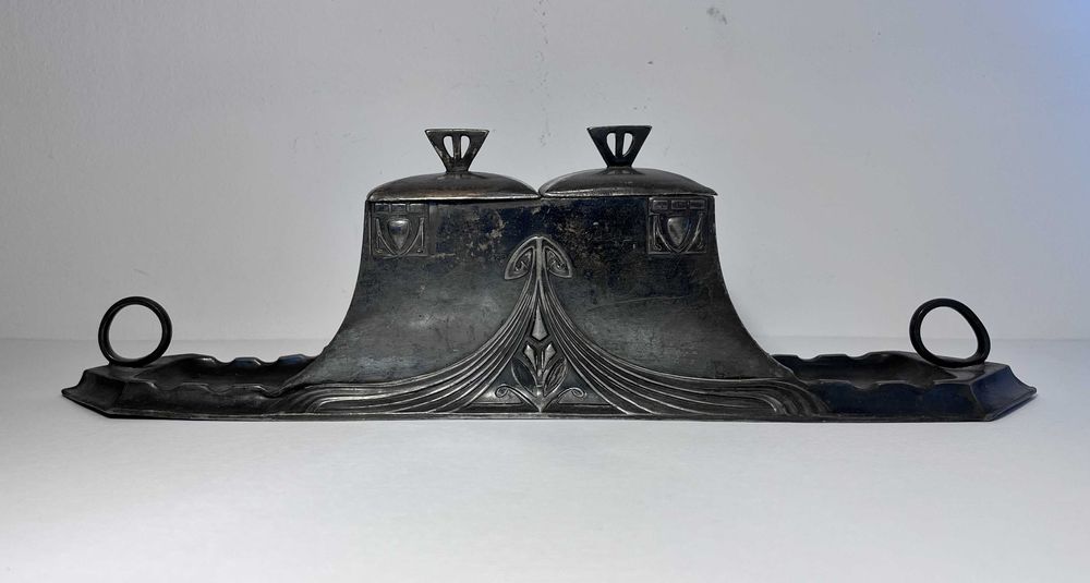 Kałamarz plater secesja Plewkiewicz Warszawa forma 145!