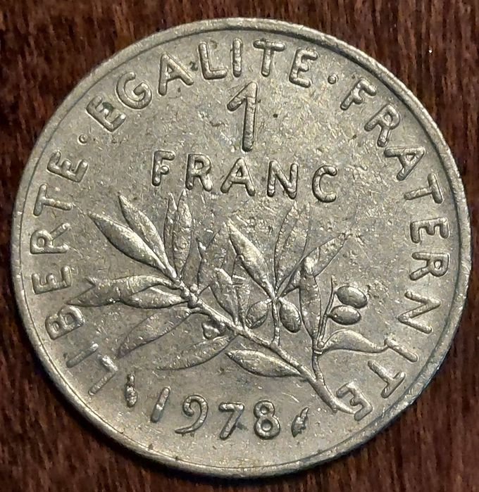 Moeda de 1 Franco Francês do Ano 1978