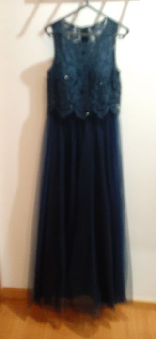 Vestido azul escuro origem