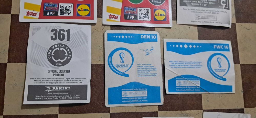 Conjunto lote cartas cromos futebol