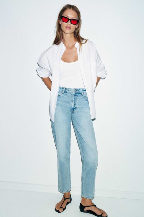 Нові джинси zara mom зара мом з високою посадкою z1975 mom fit high waist
