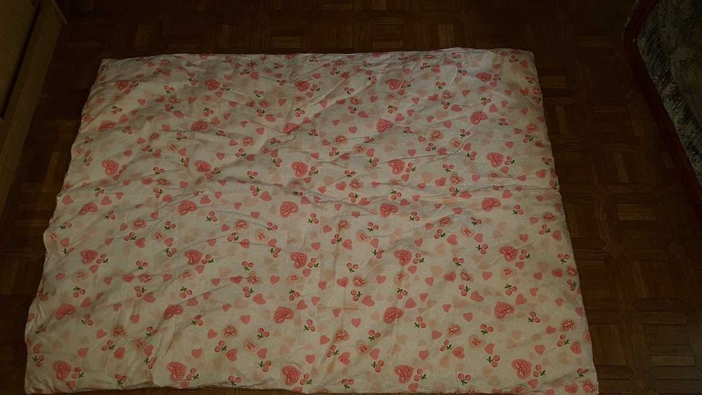 Красивый детский пододеяльник в сердечки, вишенки 110х140 см на молнии