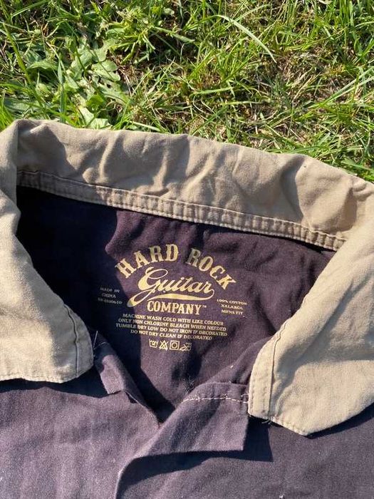 Koszula męska Hard Rock Café Venice vintage XL 2XL Brown brązowy haft