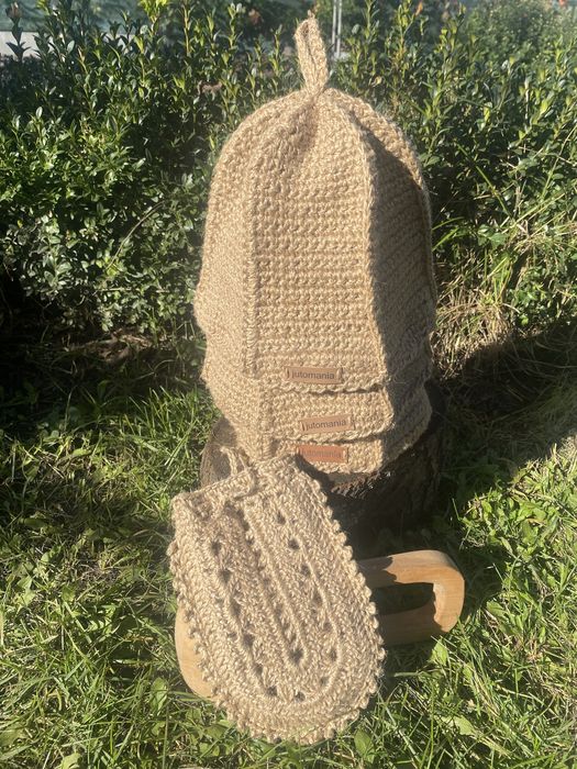 Эко-мочалки и шапки для дома и бани