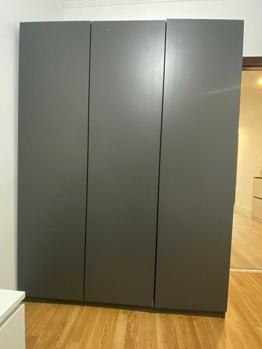 Conjunto de roupeiro (3 peças) PAX/FORSAND CINZENTO ESCURO