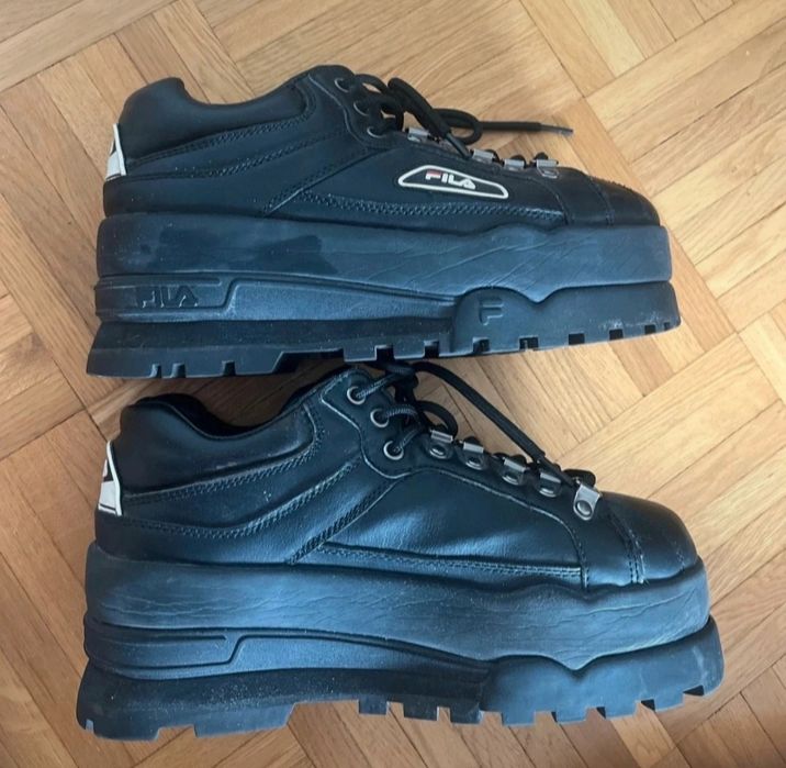 Buty FILA Trailblazer Wedge Black platform lift chunky new rock goth
