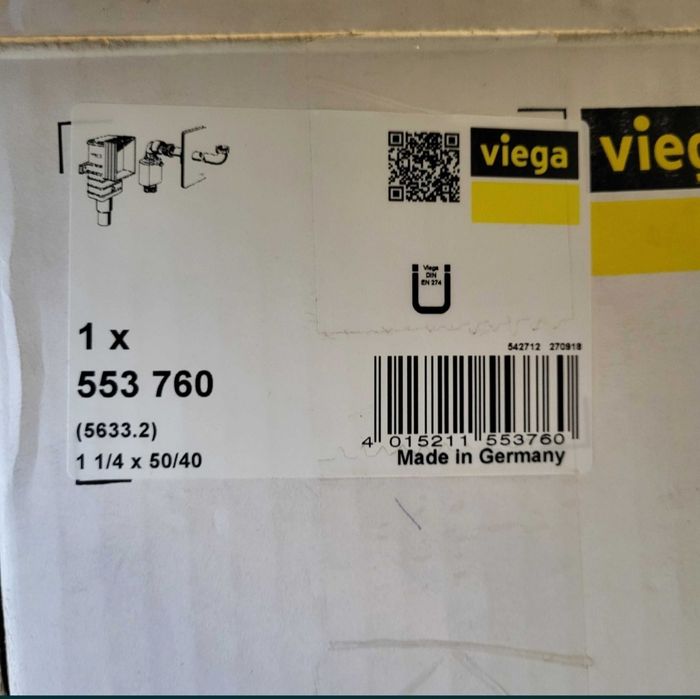 Viega 553 760 syfon podtynkowy uniwersalny 5/4" x 50/40