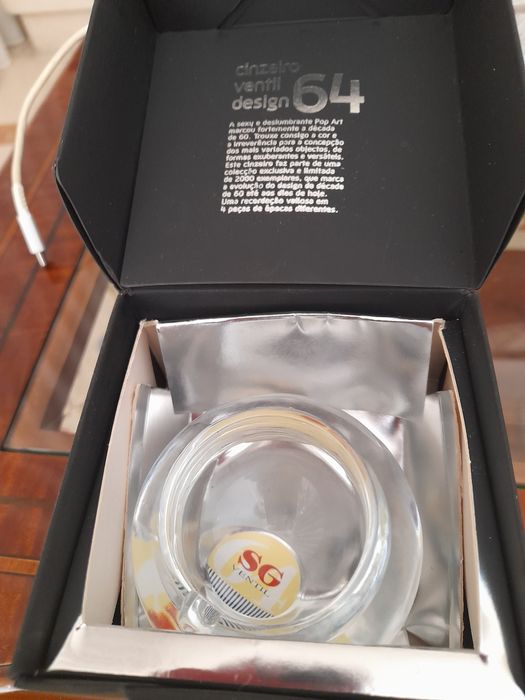 Cinzeiro vidro anos 60 sg ventil para colecção