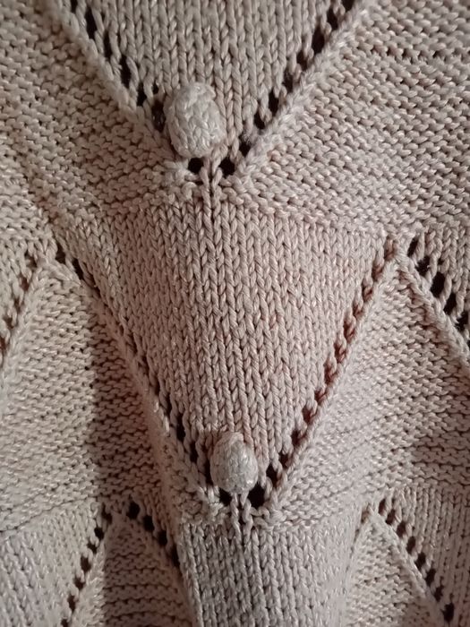 Sweter ażurowy Orsay 100% bawełna pudrowy róż wiosna casual sport