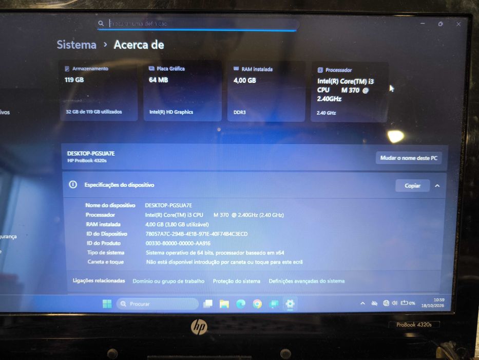Portatil HP ProBook 4320s com carregador