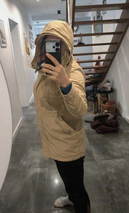Kurtka, parka damska beżowa rozmiar M