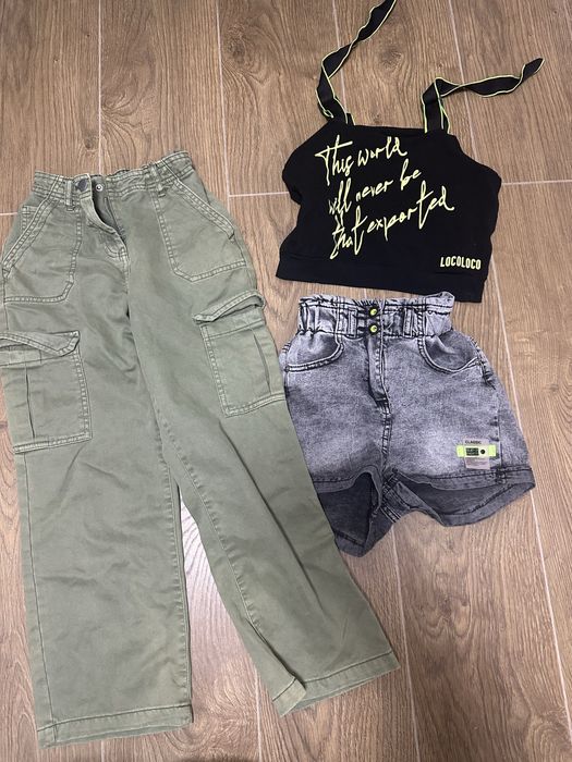 Штани шорти джинсові і майка 134