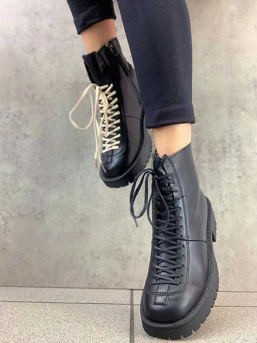 Хіт!Демісезонні черевики з двома парами шнурків.р.37 маломір