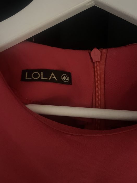 Bluzka trapezowa Lola rozmiar 40 L czerwona malinowa