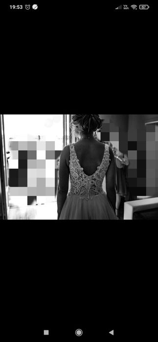 Suknia ślubna z tiulem brokatowym