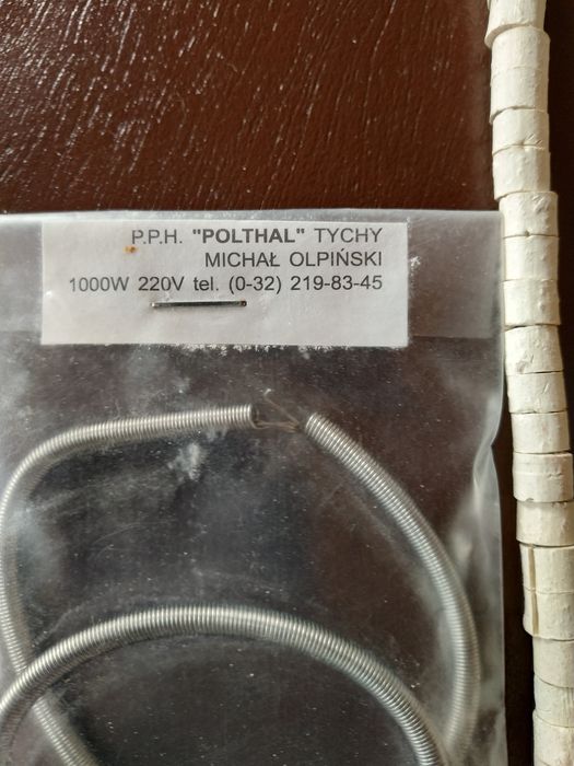 Spirala grzejna, drut oporowy w koralikach i bez koralików
