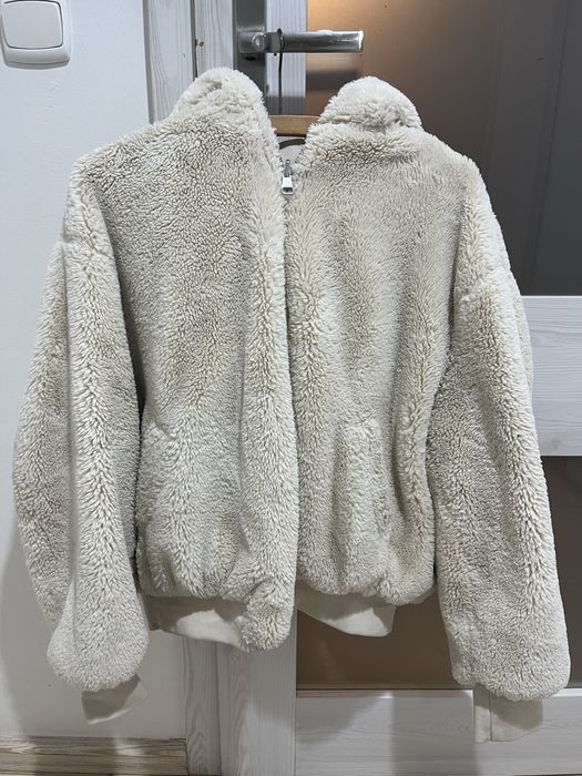 ZARA beżowa dwustronna kurtka z misiem