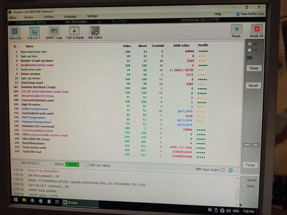 Жосткий диск 8Тб Seagate SATA, Seagate  4Tb SAS,  1Тб Seagate SATA