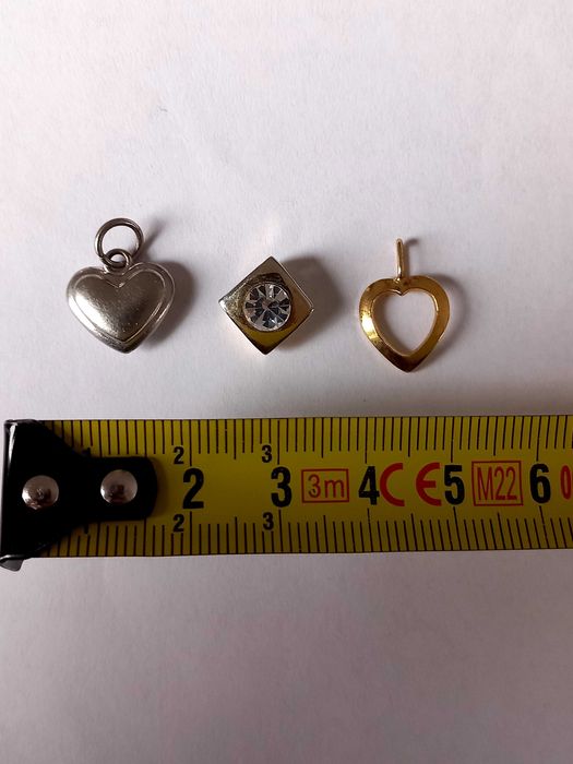 Zestaw 3 zawieszek na łańcuszek zawieszka serce serduszko wisiorek