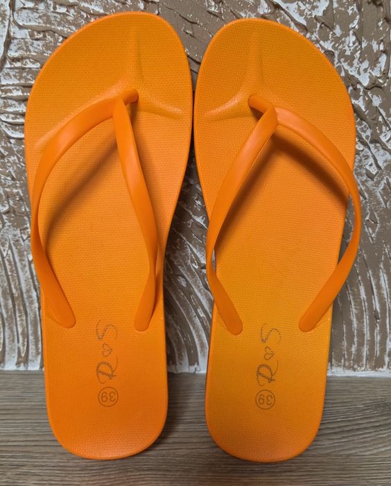Klapki, Japonki Damskie Pomarańczowy