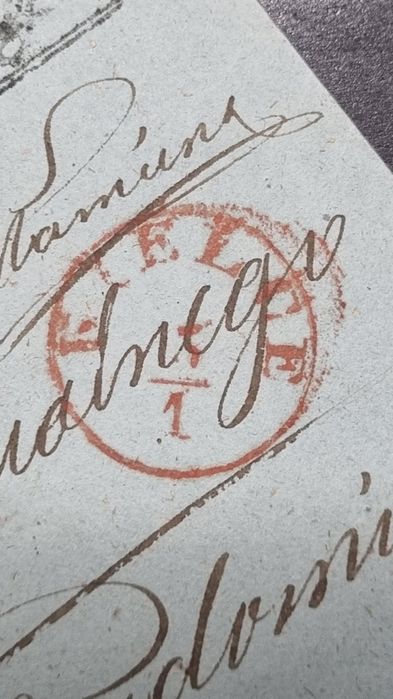 Kielce 1846, czerwony stempel 124F , list urzędowy