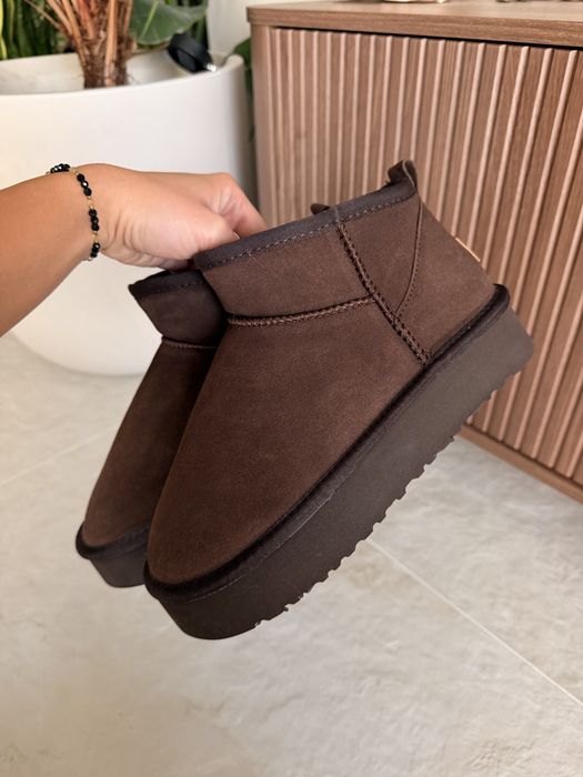 Ugg śniegowce platform mini brown
