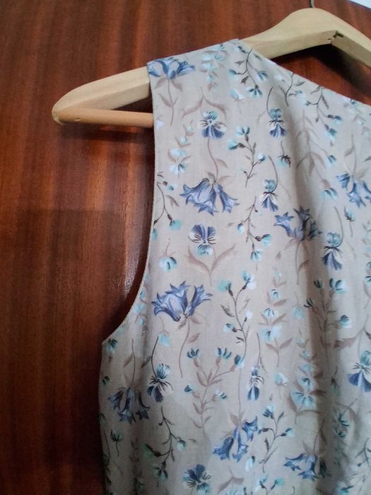 Vestido creme florido, Tam 42