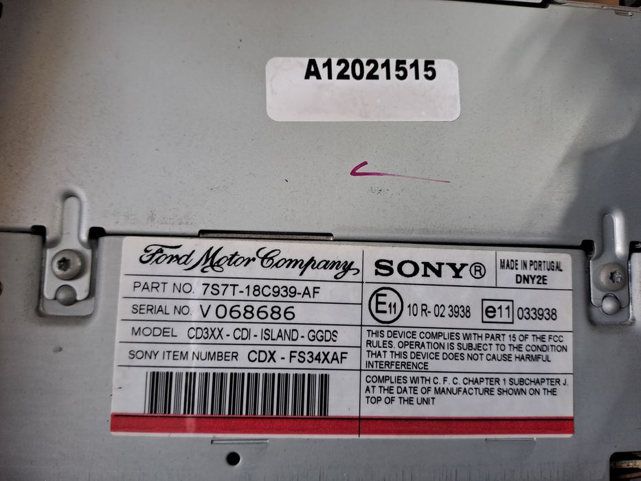 Radio Ford S-Max Mondeo Sony CD radioodtwarzacz