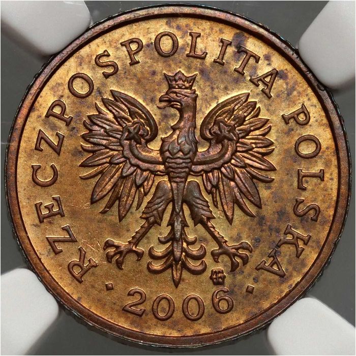 10 groszy 2006 Próba Technologiczna Brąz NGC MS62 Bardzo Rzadkie